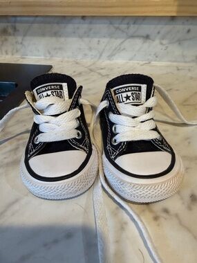 Converse Kids Black & White Low Top Sneakers